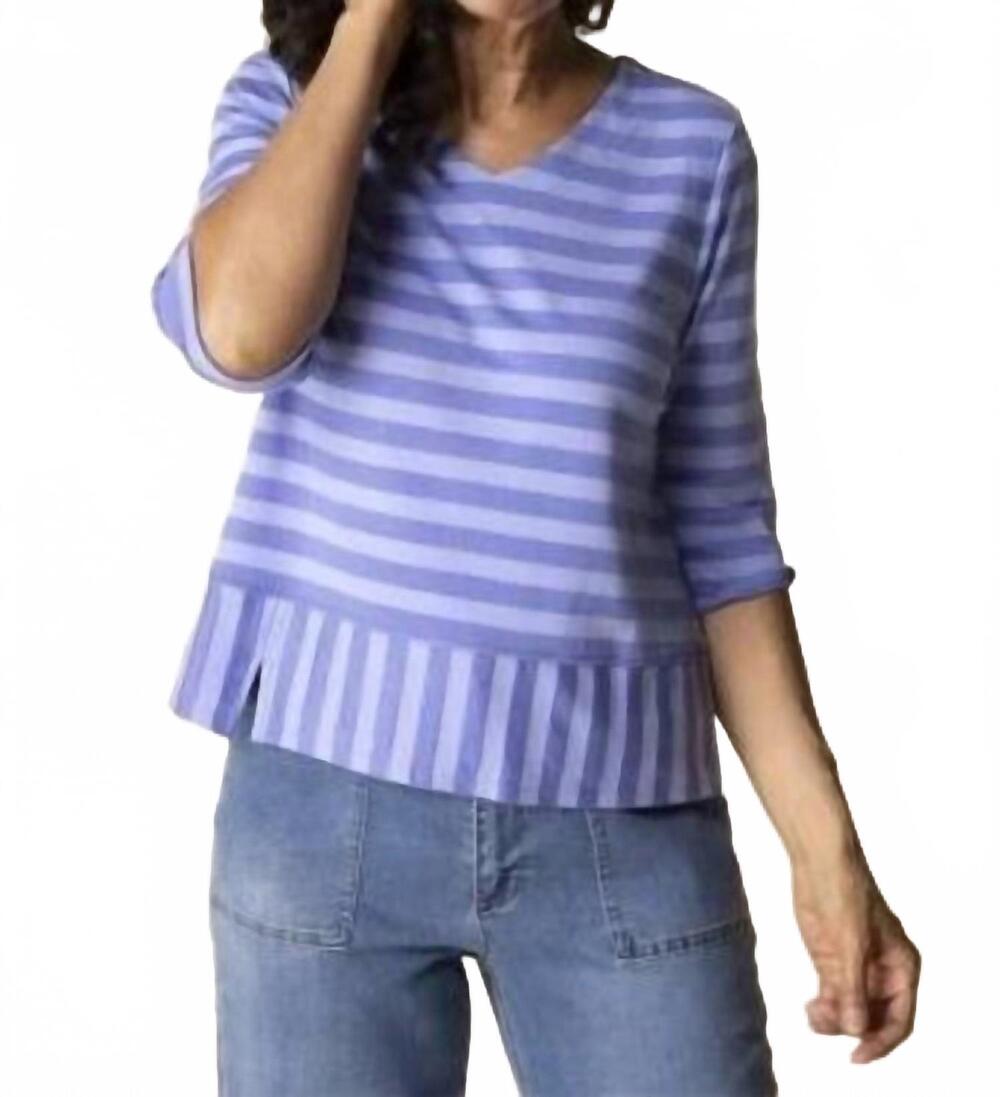 NEW HABITAT shadow stripe cindy tee in iris